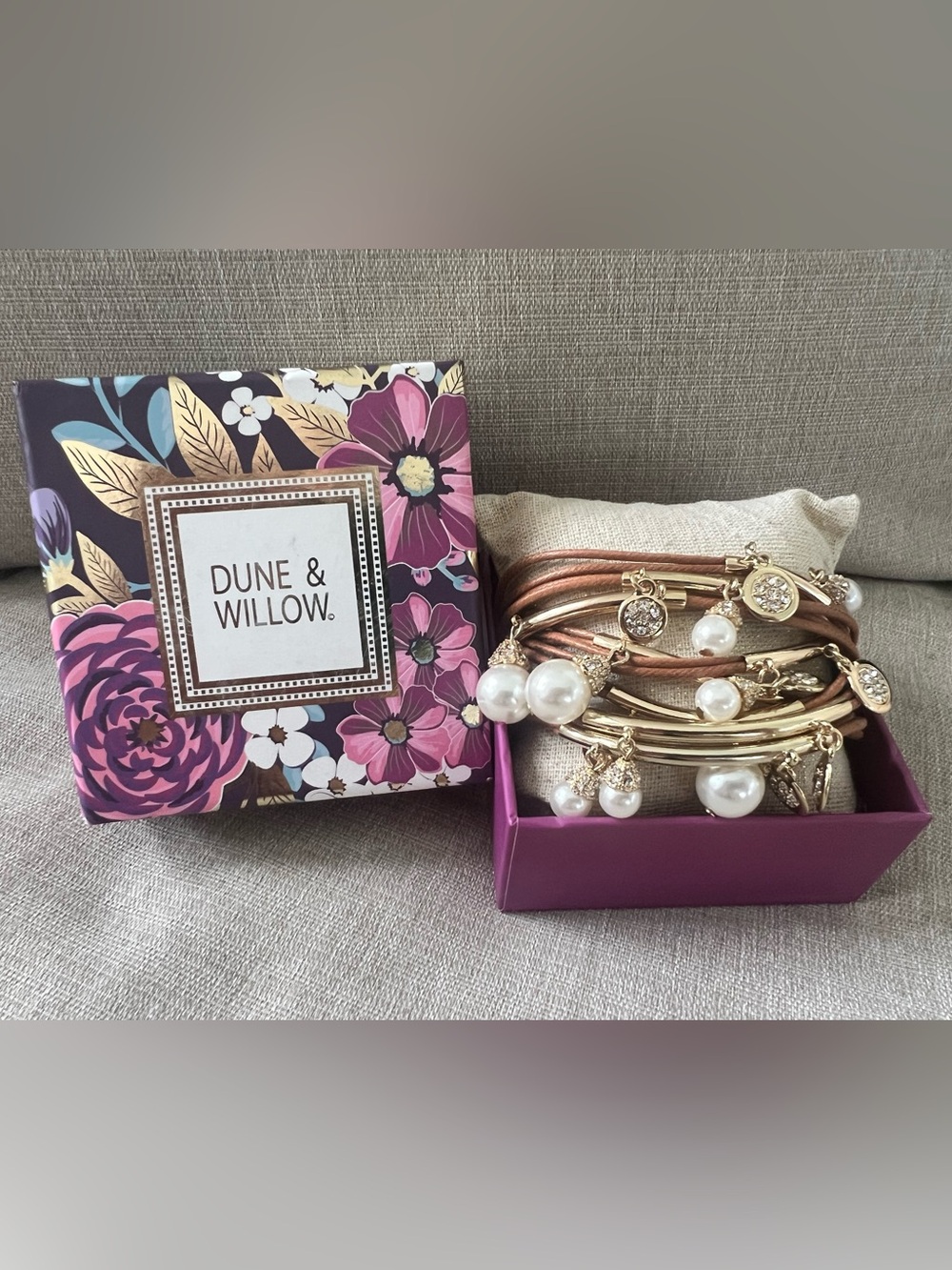 Dune & Willow Multi-Strand Pearl & Crystal Wrap Bracelet
